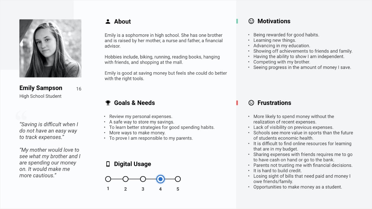 KidzCard user persona two