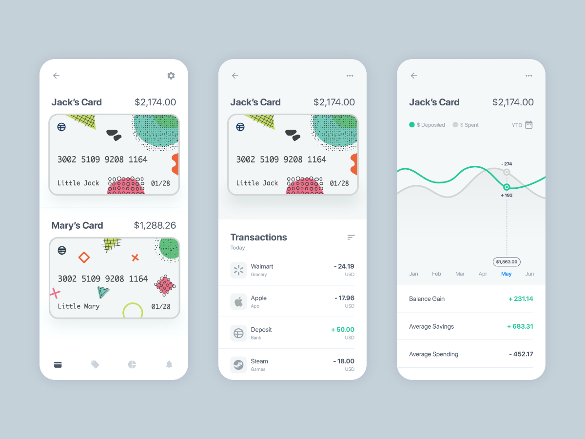 KidzCard bank app concept